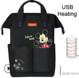 Disney Diaper Bag Backpack For Moms Baby Bag Maternity For Baby Care Nappy Bag Travel Stroller USB Heating Send Free 1Piar Hooks