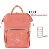 Disney Diaper Bag Backpack For Moms Baby Bag Maternity For Baby Care Nappy Bag Travel Stroller USB Heating Send Free 1Piar Hooks