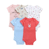 sleeveless bodysuit for summer baby girl clothes newborn boy bodysuits 2020 new born clothing body suit 5pcs/set 6-24 month