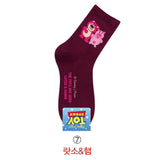 Disney Casual Ladies Socks Cartoon Minnie Mickey Donald Duck Pattern Socks Winnie The Bear In The Tube Cotton Socks