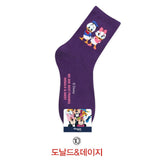 Disney Casual Ladies Socks Cartoon Minnie Mickey Donald Duck Pattern Socks Winnie The Bear In The Tube Cotton Socks