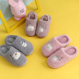 Baby Kids Cotton Indoor Slippers Baby Boys Girls Home Non-Slip Cartoon Pattern Cute Plush Warm Baby Shoes