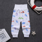 Cartoon High Belly Harem Pants Kids Boy Gril Cotton Leggings Baby High Waist Elastic Trousers Inafnt Abdomen Protector Clothes