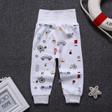 Cartoon High Belly Harem Pants Kids Boy Gril Cotton Leggings Baby High Waist Elastic Trousers Inafnt Abdomen Protector Clothes