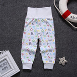 Cartoon High Belly Harem Pants Kids Boy Gril Cotton Leggings Baby High Waist Elastic Trousers Inafnt Abdomen Protector Clothes