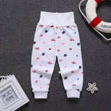 Cartoon High Belly Harem Pants Kids Boy Gril Cotton Leggings Baby High Waist Elastic Trousers Inafnt Abdomen Protector Clothes