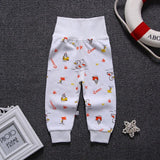 Cartoon High Belly Harem Pants Kids Boy Gril Cotton Leggings Baby High Waist Elastic Trousers Inafnt Abdomen Protector Clothes