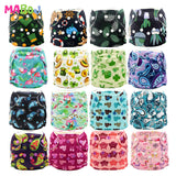 MABOJ Newborn AIO Cloth Diapers Baby AIO Diaper All In One Diaper New born Washarable PUL Double Gussets Nappy Microfibre Insert