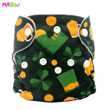 MABOJ Newborn AIO Cloth Diapers Baby AIO Diaper All In One Diaper New born Washarable PUL Double Gussets Nappy Microfibre Insert