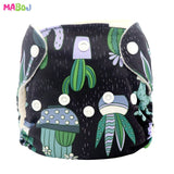 MABOJ Newborn AIO Cloth Diapers Baby AIO Diaper All In One Diaper New born Washarable PUL Double Gussets Nappy Microfibre Insert