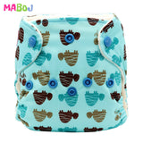 MABOJ Newborn AIO Cloth Diapers Baby AIO Diaper All In One Diaper New born Washarable PUL Double Gussets Nappy Microfibre Insert