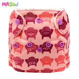 MABOJ Newborn AIO Cloth Diapers Baby AIO Diaper All In One Diaper New born Washarable PUL Double Gussets Nappy Microfibre Insert