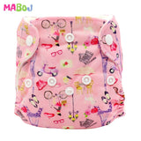 MABOJ Newborn AIO Cloth Diapers Baby AIO Diaper All In One Diaper New born Washarable PUL Double Gussets Nappy Microfibre Insert