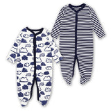 Newborn Baby Boys Girls Sleepers Pajamas Babies Jumpsuits 2 PCS/lot Infant Long Sleeve 0 3 6 9 12 Months Clothes