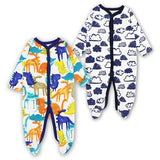 Newborn Baby Boys Girls Sleepers Pajamas Babies Jumpsuits 2 PCS/lot Infant Long Sleeve 0 3 6 9 12 Months Clothes