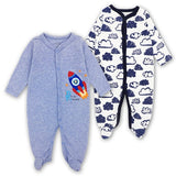 Newborn Baby Boys Girls Sleepers Pajamas Babies Jumpsuits 2 PCS/lot Infant Long Sleeve 0 3 6 9 12 Months Clothes