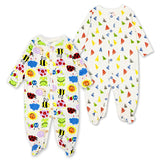 Newborn Baby Boys Girls Sleepers Pajamas Babies Jumpsuits 2 PCS/lot Infant Long Sleeve 0 3 6 9 12 Months Clothes