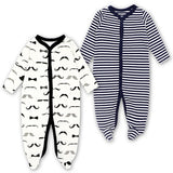 Newborn Baby Boys Girls Sleepers Pajamas Babies Jumpsuits 2 PCS/lot Infant Long Sleeve 0 3 6 9 12 Months Clothes