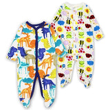 Newborn Baby Boys Girls Sleepers Pajamas Babies Jumpsuits 2 PCS/lot Infant Long Sleeve 0 3 6 9 12 Months Clothes