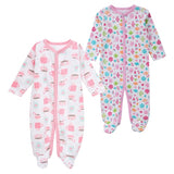 Newborn Baby Boys Girls Sleepers Pajamas Babies Jumpsuits 2 PCS/lot Infant Long Sleeve 0 3 6 9 12 Months Clothes