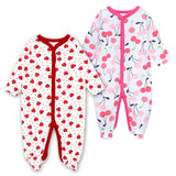 Newborn Baby Boys Girls Sleepers Pajamas Babies Jumpsuits 2 PCS/lot Infant Long Sleeve 0 3 6 9 12 Months Clothes