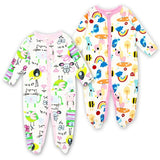 Newborn Baby Boys Girls Sleepers Pajamas Babies Jumpsuits 2 PCS/lot Infant Long Sleeve 0 3 6 9 12 Months Clothes