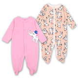 Newborn Baby Boys Girls Sleepers Pajamas Babies Jumpsuits 2 PCS/lot Infant Long Sleeve 0 3 6 9 12 Months Clothes