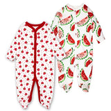 Newborn Baby Boys Girls Sleepers Pajamas Babies Jumpsuits 2 PCS/lot Infant Long Sleeve 0 3 6 9 12 Months Clothes