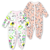 Newborn Baby Boys Girls Sleepers Pajamas Babies Jumpsuits 2 PCS/lot Infant Long Sleeve 0 3 6 9 12 Months Clothes