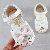 Newest Summer Kids Shoes 2019 Fashion Leathers Sweet Children Sandals For Girls Toddler Baby Breathable Hoolow Out Bow Shoes