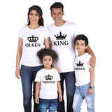 father mother daughter son crown t shirt family matching clothes outfits look daddy mommy and me baby dress king queen princess