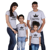 father mother daughter son crown t shirt family matching clothes outfits look daddy mommy and me baby dress king queen princess