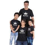 father mother daughter son crown t shirt family matching clothes outfits look daddy mommy and me baby dress king queen princess