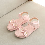 Children Sandals Girls White Children Summer Shoes For Girls Rubber Flowers Princess Shoes Girls Sandals