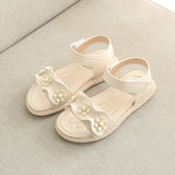Children Sandals Girls White Children Summer Shoes For Girls Rubber Flowers Princess Shoes Girls Sandals