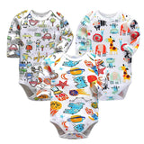 Baby Bodysuit 3pieces/lot Autumn Newborn 100% Cotton Body Baby Long Sleeve Underwear Infant Boys and Girls Pajamas Clothing