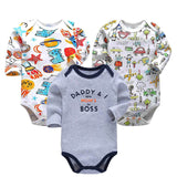 Baby Bodysuit 3pieces/lot Autumn Newborn 100% Cotton Body Baby Long Sleeve Underwear Infant Boys and Girls Pajamas Clothing