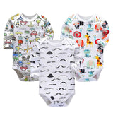 Baby Bodysuit 3pieces/lot Autumn Newborn 100% Cotton Body Baby Long Sleeve Underwear Infant Boys and Girls Pajamas Clothing