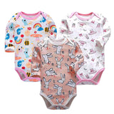 Baby Bodysuit 3pieces/lot Autumn Newborn 100% Cotton Body Baby Long Sleeve Underwear Infant Boys and Girls Pajamas Clothing