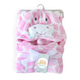 Lovely fleece baby bath towel cute animal shape kid hooded baby towel bathrobe cloak baby receiving blanket neonatal hold to be