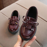 Brand New Spring Autumn Boys Girls Children PU leather shoes fringe kid oxford brand tassel bow flats shoes Size 21-36